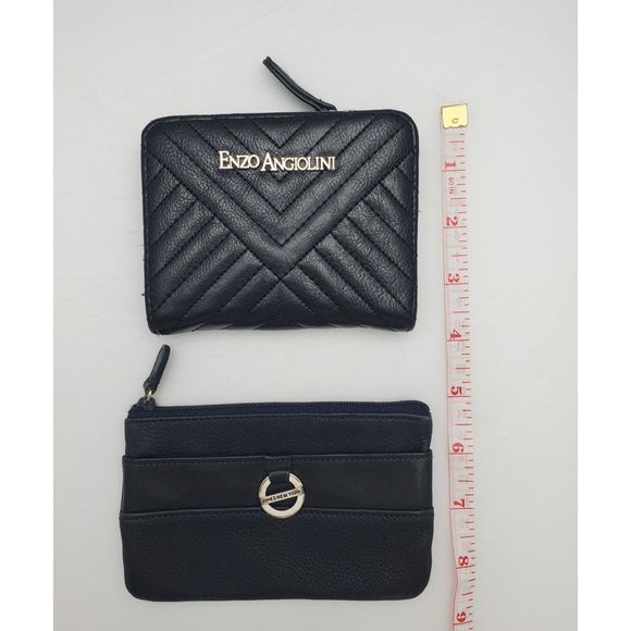 Lot‎ of 2 Black Leather Wallet Coin Purse Enzo Angiolini Jones New York - Picture 8 of 10